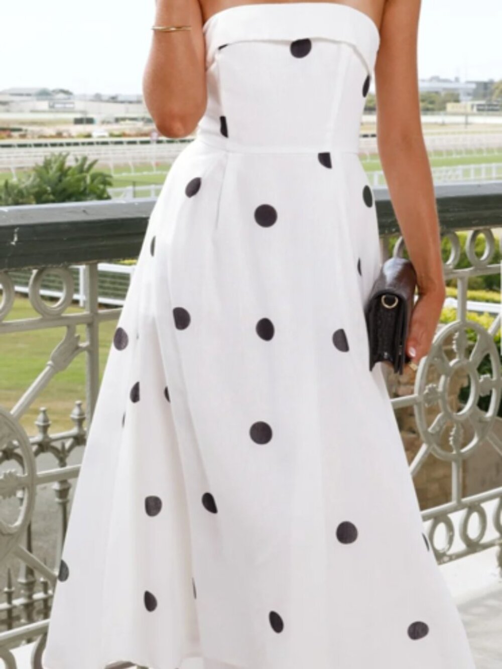 Billy J Tahlia Midi Dress - White and Black Polka Dot Size 2 (NWT)